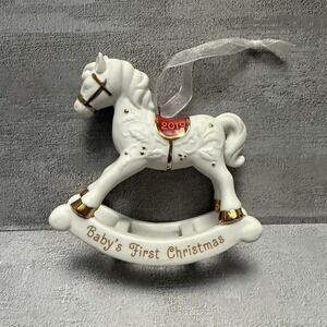 Hallmark Keepsake 2019 Baby's First Christmas Rocking Horse Porcelain Ornament